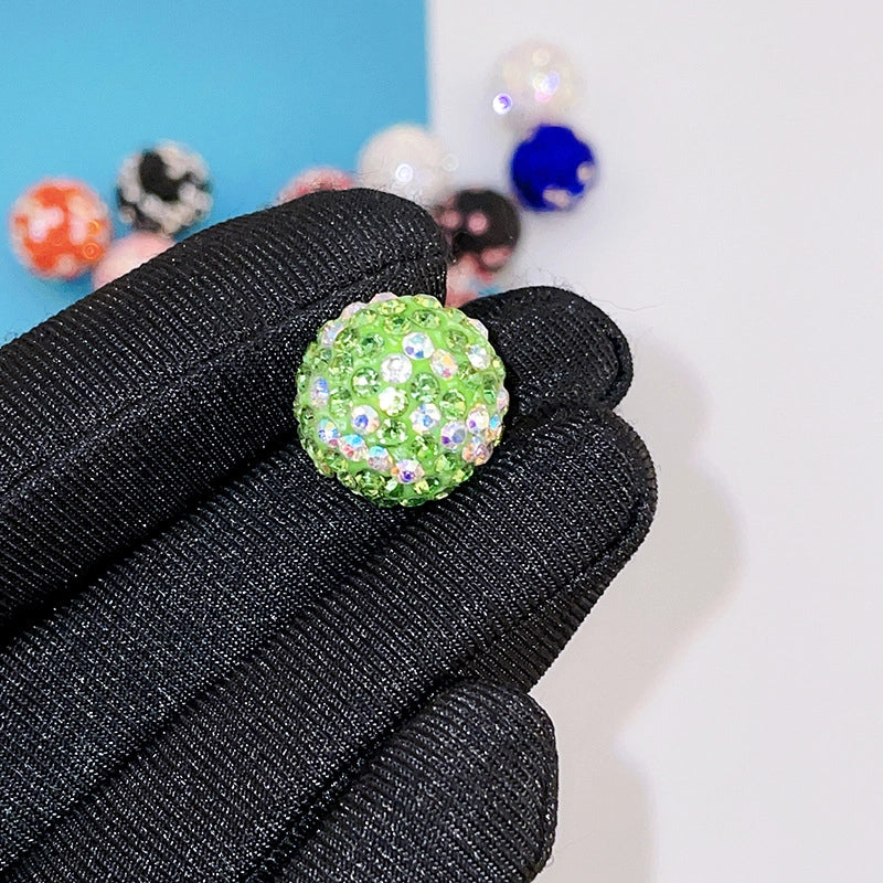 K16 Stars Diamond Ball Color Straight Hole Soft Clay Beads Mobile Phone Chain Bag Chain Diy Jewelry Accessories Beaded