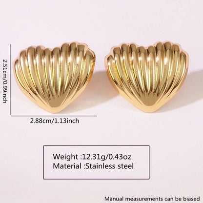 1 Pair Vintage Style Classic Style Heart Shape Flower Heart Flowers 304 Stainless Steel Imitation Gold Drop Earrings Ear Studs