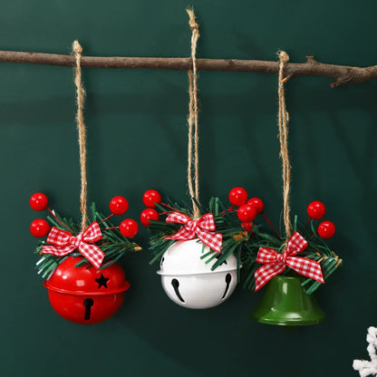 2 Pieces Christmas Iron Bell Ringable Pendant Christmas Tree Decoration Diy Accessories Props Window Christmas Outfit