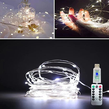 LED Light String Eight Function USB Waterproof Battery Box Remote Control Copper Wire Light String Leather Wire Light String Christmas Decorative Colored Light String