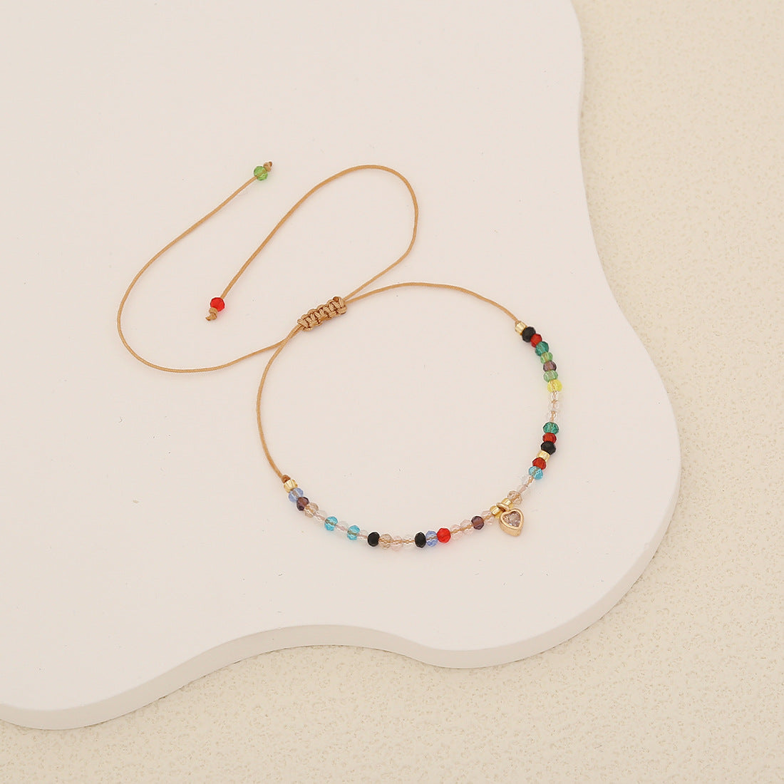 Women Heart Artificial Crystal Knitting Bracelets