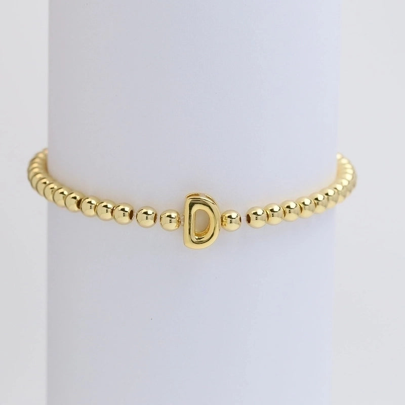Copper Minimalist Plating Letter Bracelets
