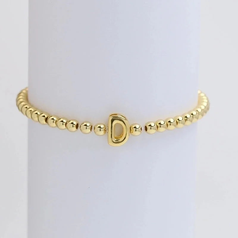 Copper Minimalist Plating Letter Bracelets