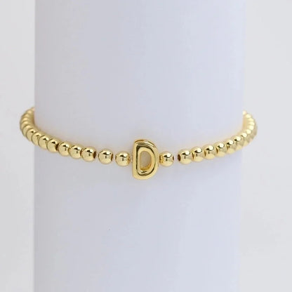 Copper Minimalist Plating Letter Bracelets