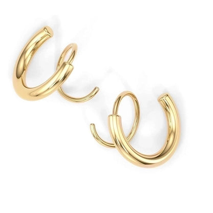 1 Pair Minimalist The Answer Plating Stainless Steel 18k Gold Plated Earrings