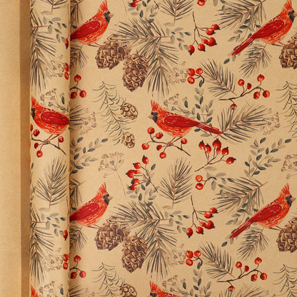 Large Size Gift Wrapping Paper Roll Brown Christmas Reindeer Head Elk Green Plaid Gift Box Recyclable Gift Paper