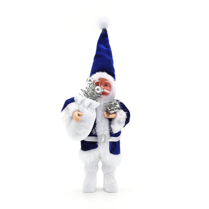 Cartoon Fabric Plush Standing Santa Claus Doll Christmas Decoration Desktop Ornament