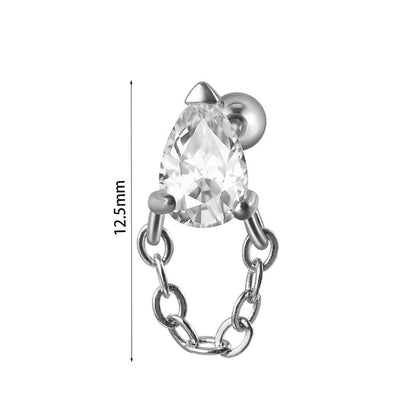 1 Piece Ear Cartilage Rings & Studs Elegant Glam Flower 304 Stainless Steel Copper Inlay Zircon