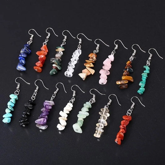 Fashion Irregular Natural Stone Handmade Drop Earrings 1 Pair