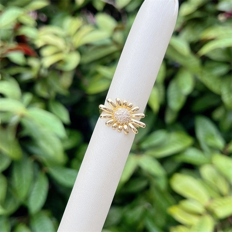 Copper 18K Gold Plated Heart Shape Butterfly Zircon Open Rings