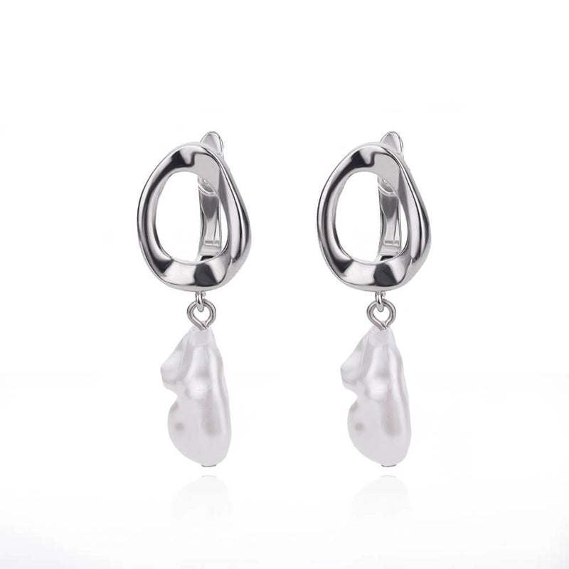 1 Pair Elegant Geometric Plating Inlay Freshwater Pearl Copper Zircon Drop Earrings