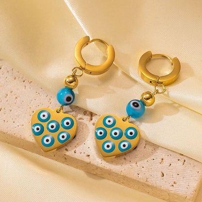 1 Pair Basic Minimalist Irregular Heart Shape Plating Titanium Steel Ear Studs