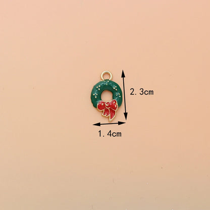 10 PCS/Package 17*13mm Alloy Christmas House Wreath Pendant Jewelry Accessories