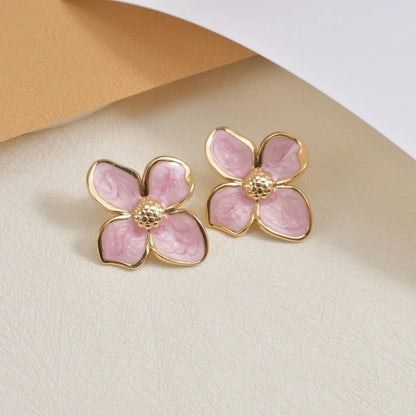 1 Pair Casual Pastoral Minimalist Flower 304 Stainless Steel Ear Studs