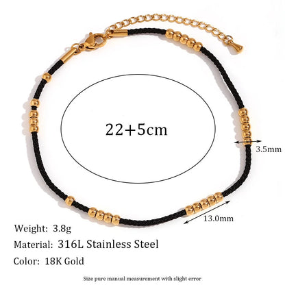 Women Fashion Round Stripe Geometric Stainless Steel 18K Gold Plated Bracelets