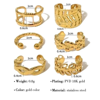 1 Piece Minimalist Leaf Roman Numeral Flower Plating 304 Stainless Steel 18K Gold Plated Ear Cuffs