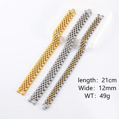 Unisex Minimalist Geometric Stainless Steel Electroplating Bracelets