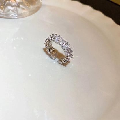 Fashion Round Heart Shape Copper Zircon Rings In Bulk