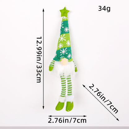 Christmas Decoration Christmas Sequin Lighted Rudolph Doll Christmas Glowing Faceless Gnome Doll Ornament