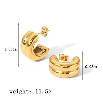 1 Pair Casual Minimalist Geometric Inlay Titanium Steel Pearl Zircon Ear Cuffs Earrings Ear Studs