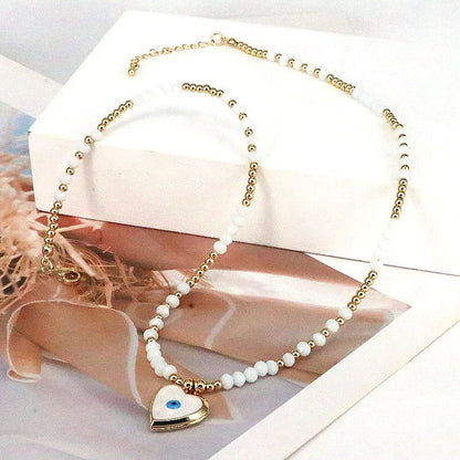 Elegant Vintage Style Eye Copper Plating Gold Plated Pendant Necklace