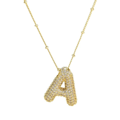 Casual Hip-Hop Rock Letter 304 Stainless Steel Copper Inlay 18K Gold Plated Zircon Pendant Necklace