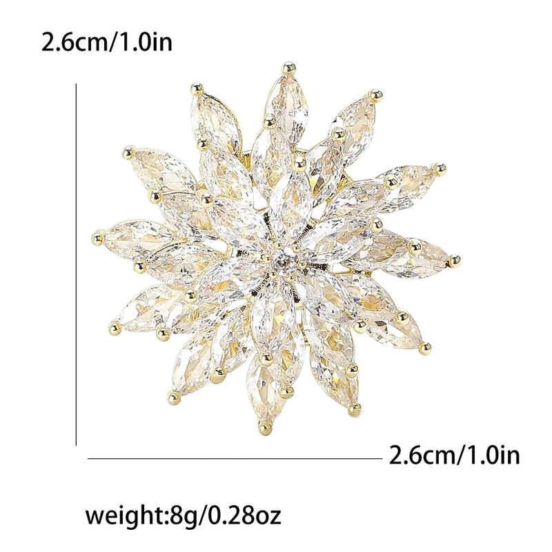 Shiny Pin Snowflake Copper Women's Brooches