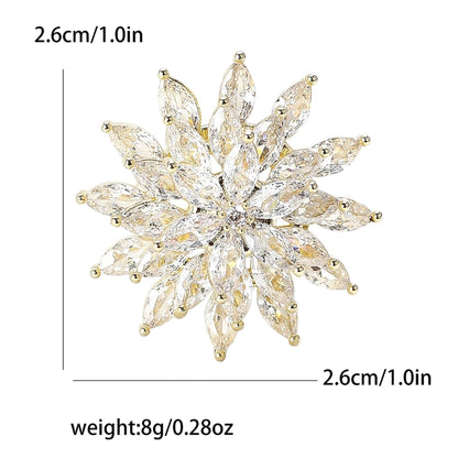 Shiny Pin Snowflake Copper Women's Brooches