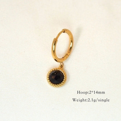 6 Pieces Minimalist Classic Style Heart Shape Plating Inlay 304 Stainless Steel Rhinestones Drop Earrings