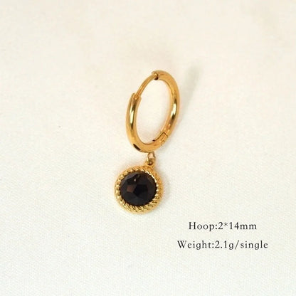 6 Pieces Minimalist Classic Style Heart Shape Plating Inlay 304 Stainless Steel Rhinestones Drop Earrings