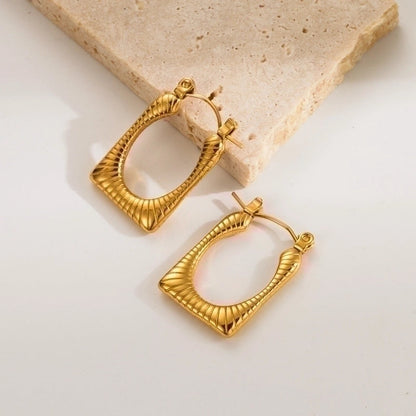 1 Pair Ig Style Minimalist Geometric Solid Color Plating Stainless Steel 18k Gold Plated Earrings