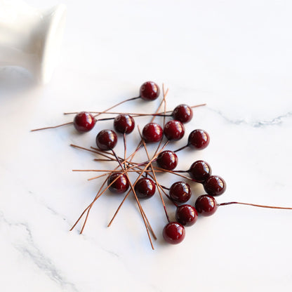 100 Pieces 10mm Real Berry Wedding Candy Box Accessories Christmas Gift Diy Real Flower Cherry Beads Small Fruit Berry Decoration