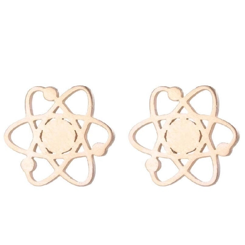 1 Pair Fashion Geometric Plating 304 Stainless Steel 18K Gold Plated Ear Studs