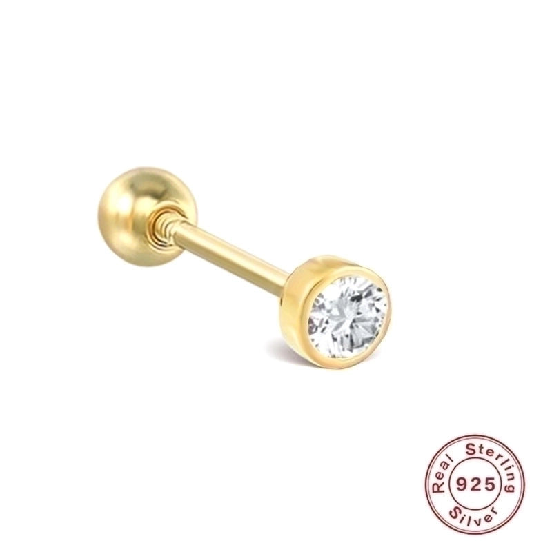 1 Piece Ear Cartilage Rings & Studs Fashion Flower 925 Sterling Silver Plating Inlay Zircon