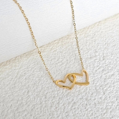 304 Stainless Steel 18K Gold Plated Minimalist Classic Style Plating Solid Color Bracelets Necklace