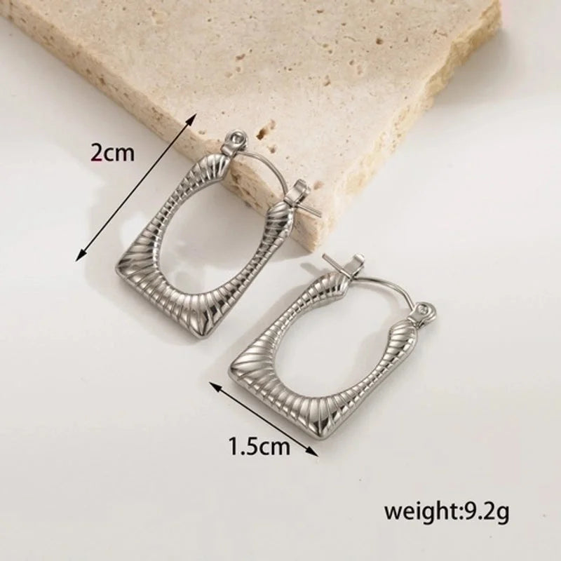 1 Pair Ig Style Minimalist Geometric Solid Color Plating Stainless Steel 18k Gold Plated Earrings