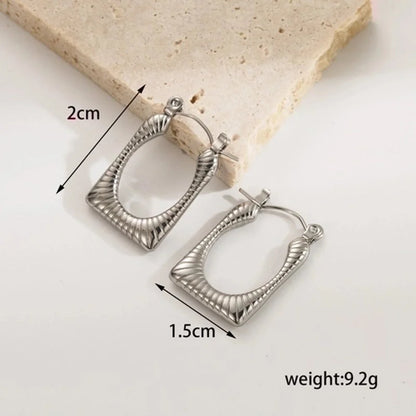 1 Pair Ig Style Minimalist Geometric Solid Color Plating Stainless Steel 18k Gold Plated Earrings