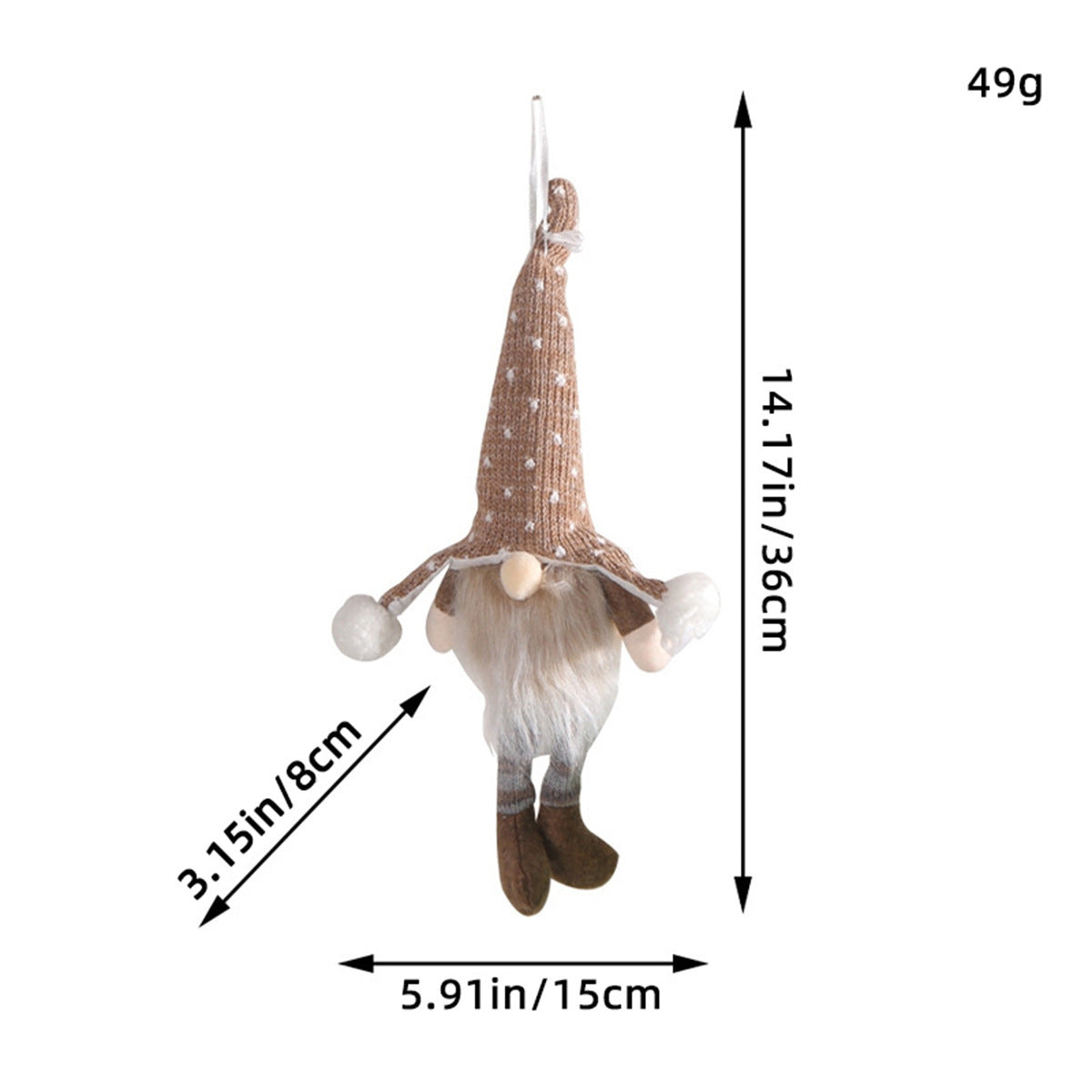 Christmas Decoration Christmas Sequin Lighted Rudolph Doll Christmas Glowing Faceless Gnome Doll Ornament