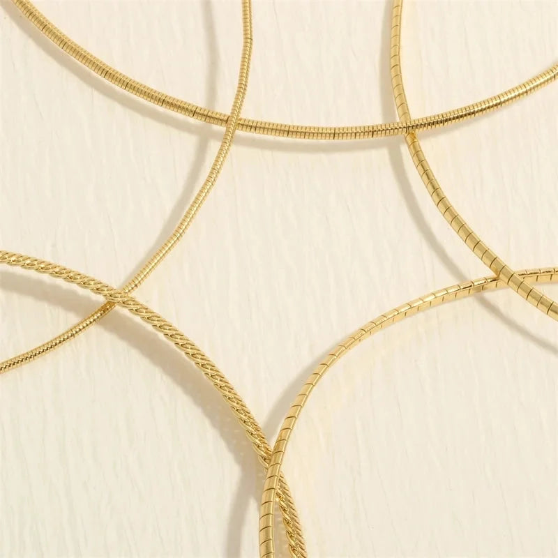 Minimalist Solid Color Copper Plating 18k Gold Plated Choker