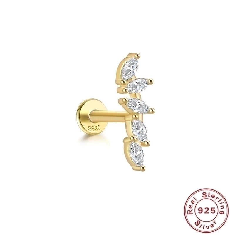 1 Piece Ear Cartilage Rings & Studs Fashion Geometric 925 Sterling Silver Plating Zircon