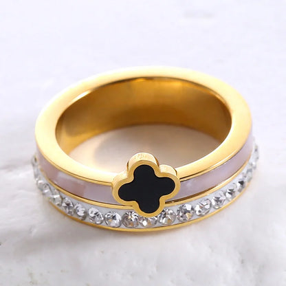 Fashion Stripe Circle Round Stainless Steel Electroplating Rings