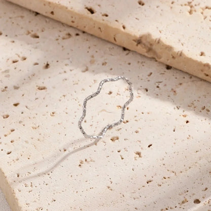 Minimalist Classic Style Waves Solid Color Titanium Steel Rings