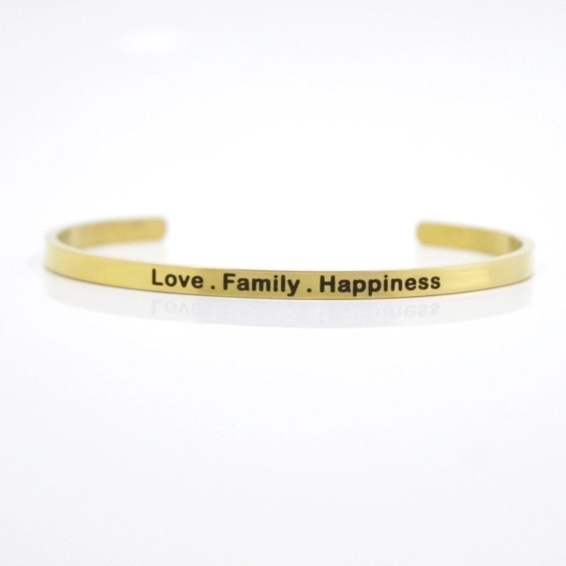 Minimalist Letter Stainless Steel Bangle