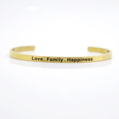 Minimalist Letter Stainless Steel Bangle