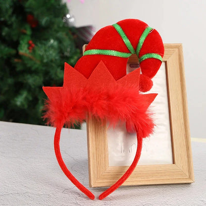 European And American Children's Hair Accessories Elves Hat Christmas Hairband Halloween Funny European And American LED Light Headdress Spot
