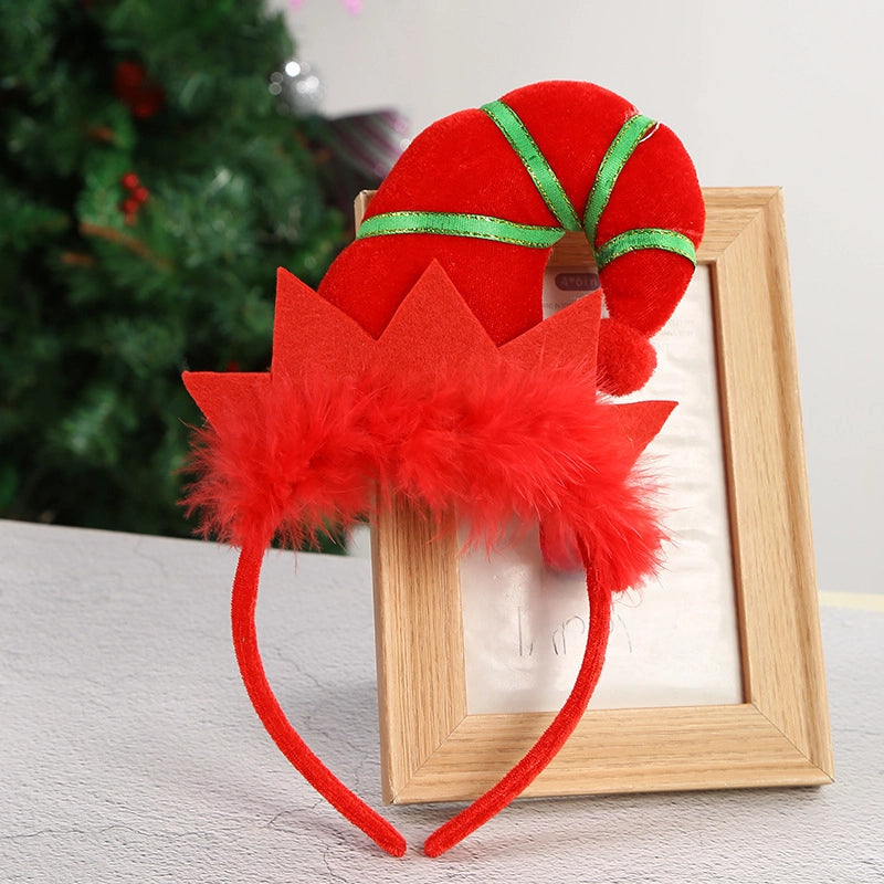 European And American Children's Hair Accessories Elves Hat Christmas Hairband Halloween Funny European And American LED Light Headdress Spot