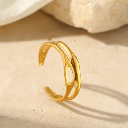 Minimalist Classic Style Solid Color 304 Stainless Steel Plating Rings