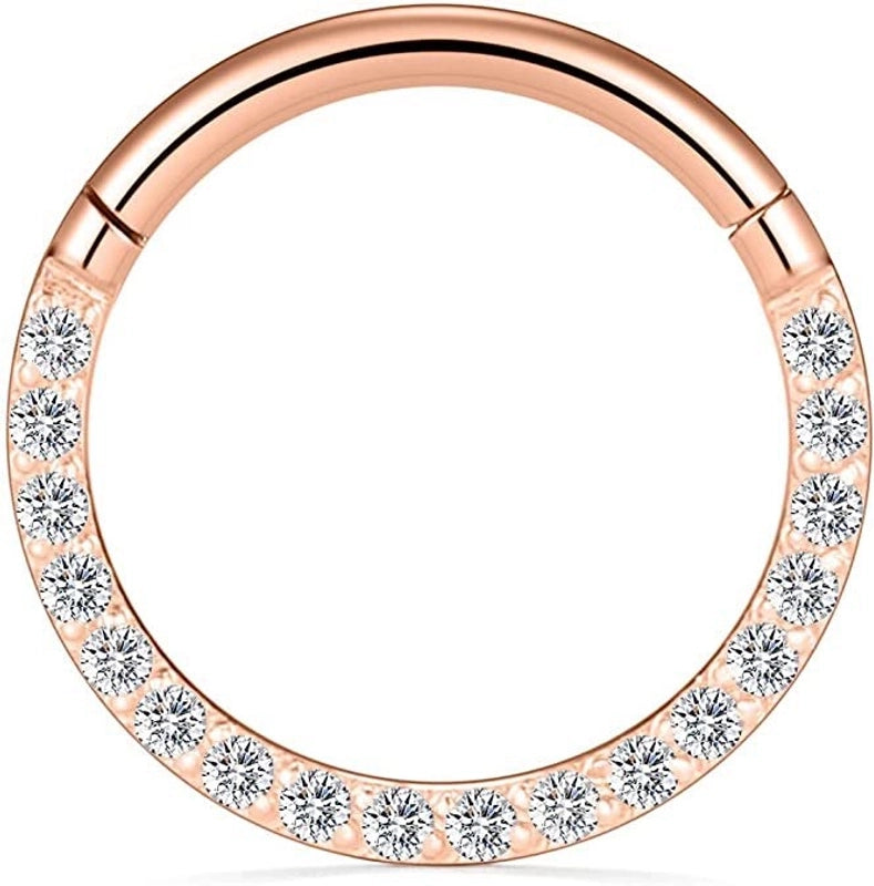 1 Piece Nose Rings & Studs Minimalist Classic Style Commute Round 316L Stainless Steel Plating Inlay Zircon Nose Ring