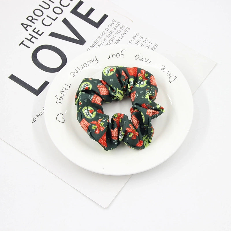 Christmas Cute Women's Color Block Rib-Knit Hair Tie