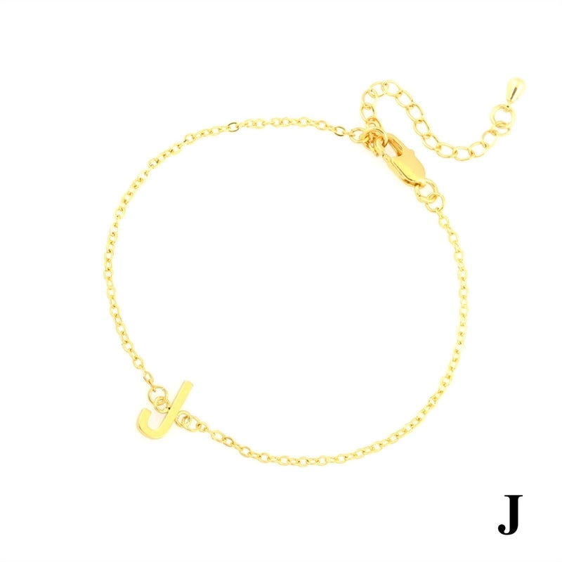 Minimalist Letter Copper Plating 18k Gold Plated Bracelets